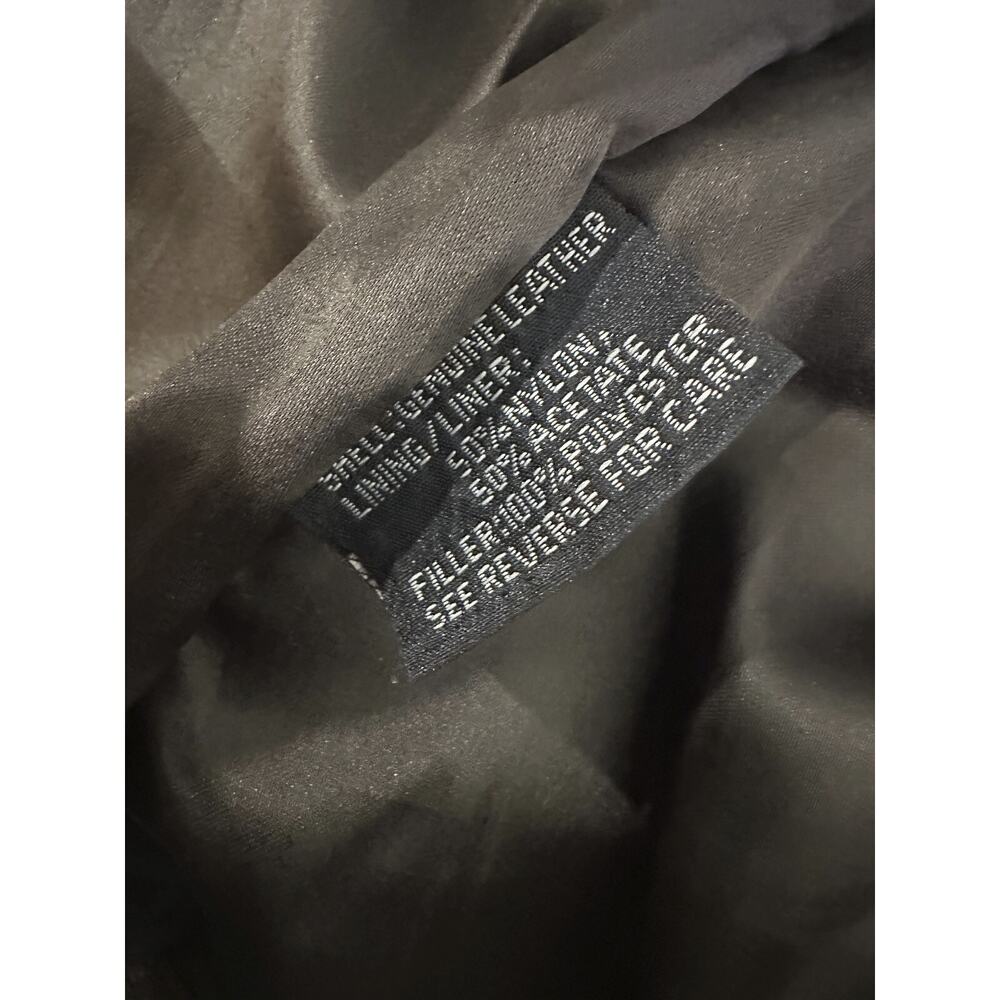 Unik Distressed Brown Leather Braided Moto Motorcycle Jacket Cross Zip Size XS - Picture 14 of 16